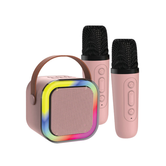 Laser Bluetooth Karaoke Speaker (Pink)