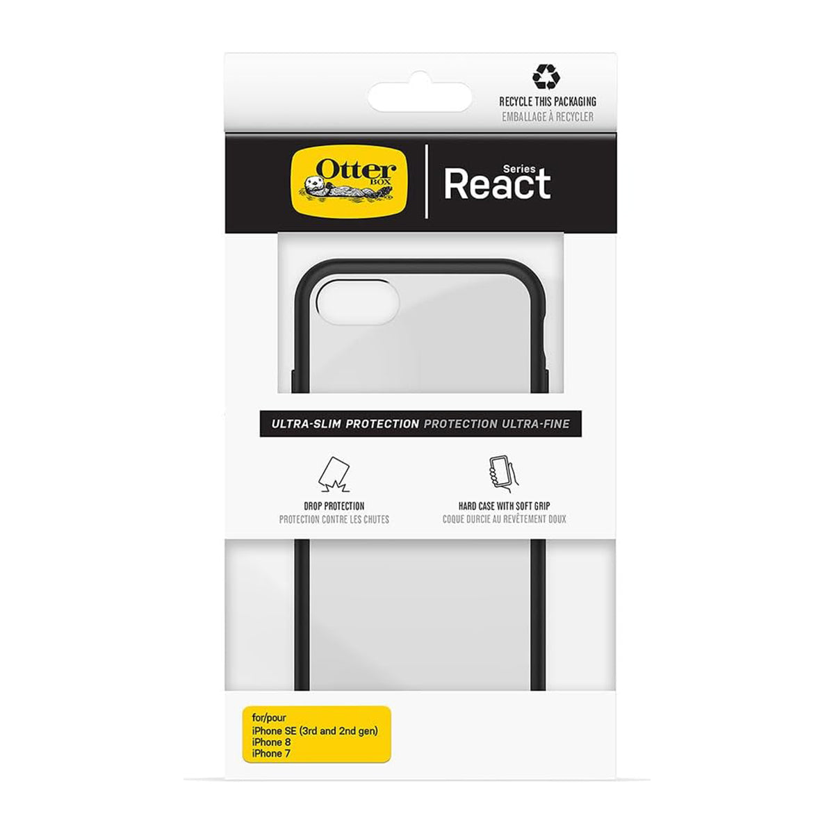 OtterBox React Case For iPhone iPhone 7/8/SE (2nd and 3rd Gen) - Clear/Black