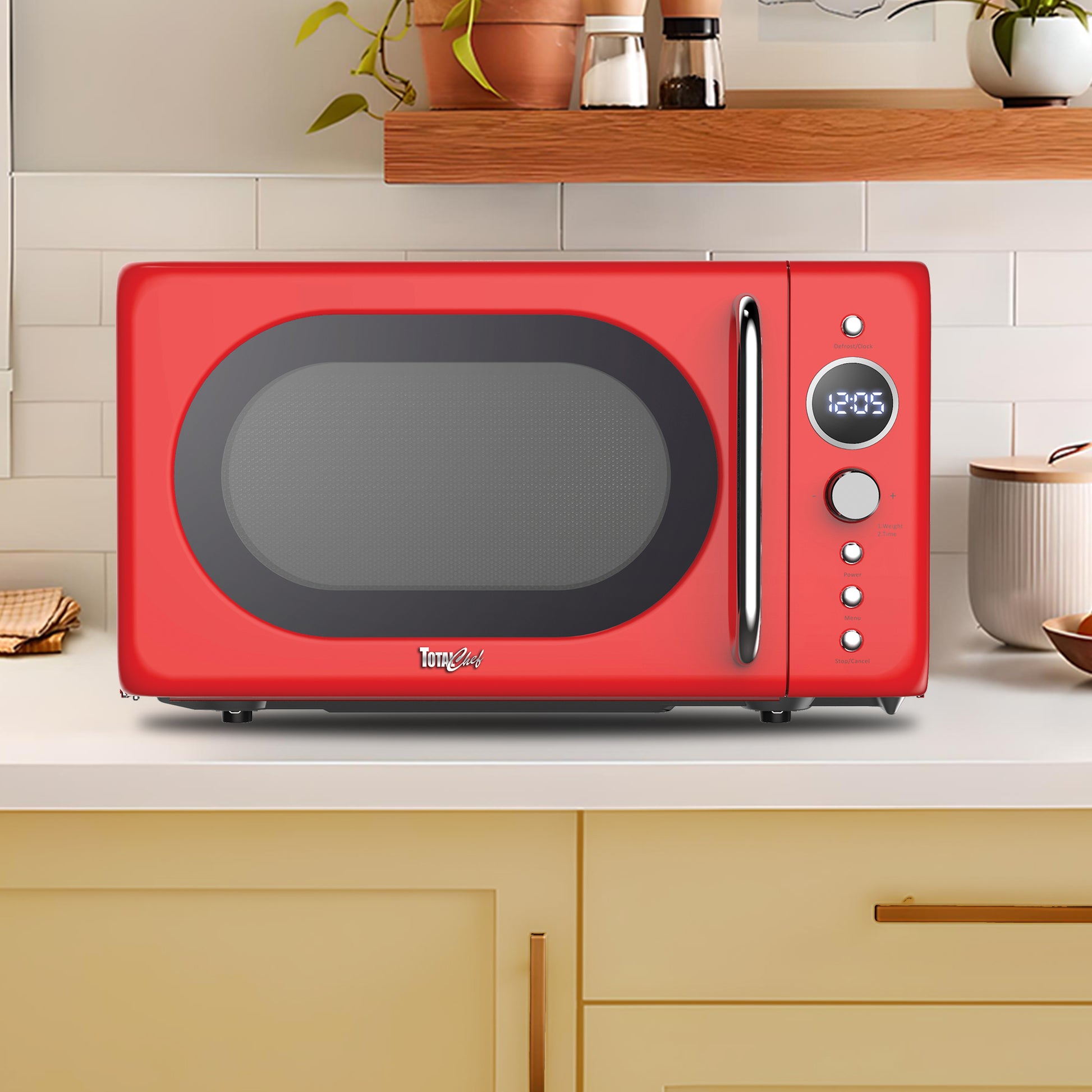Total Chef Retro Microwave 20L Red