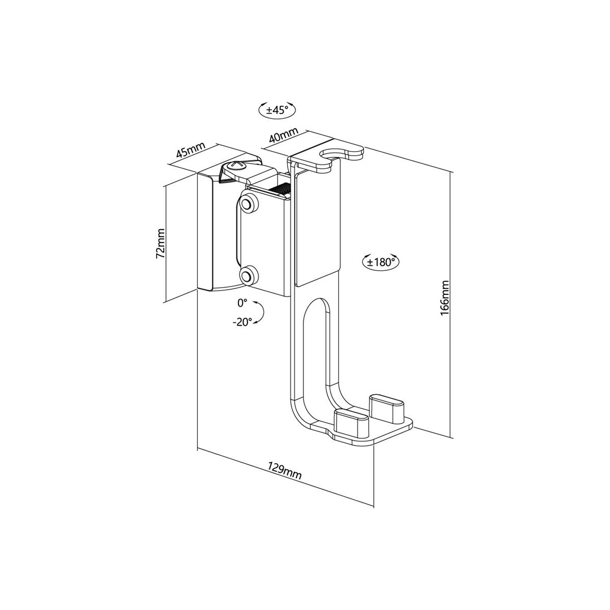 Goobay 2-Pieces Speaker Wall Mount Sonos One (White)