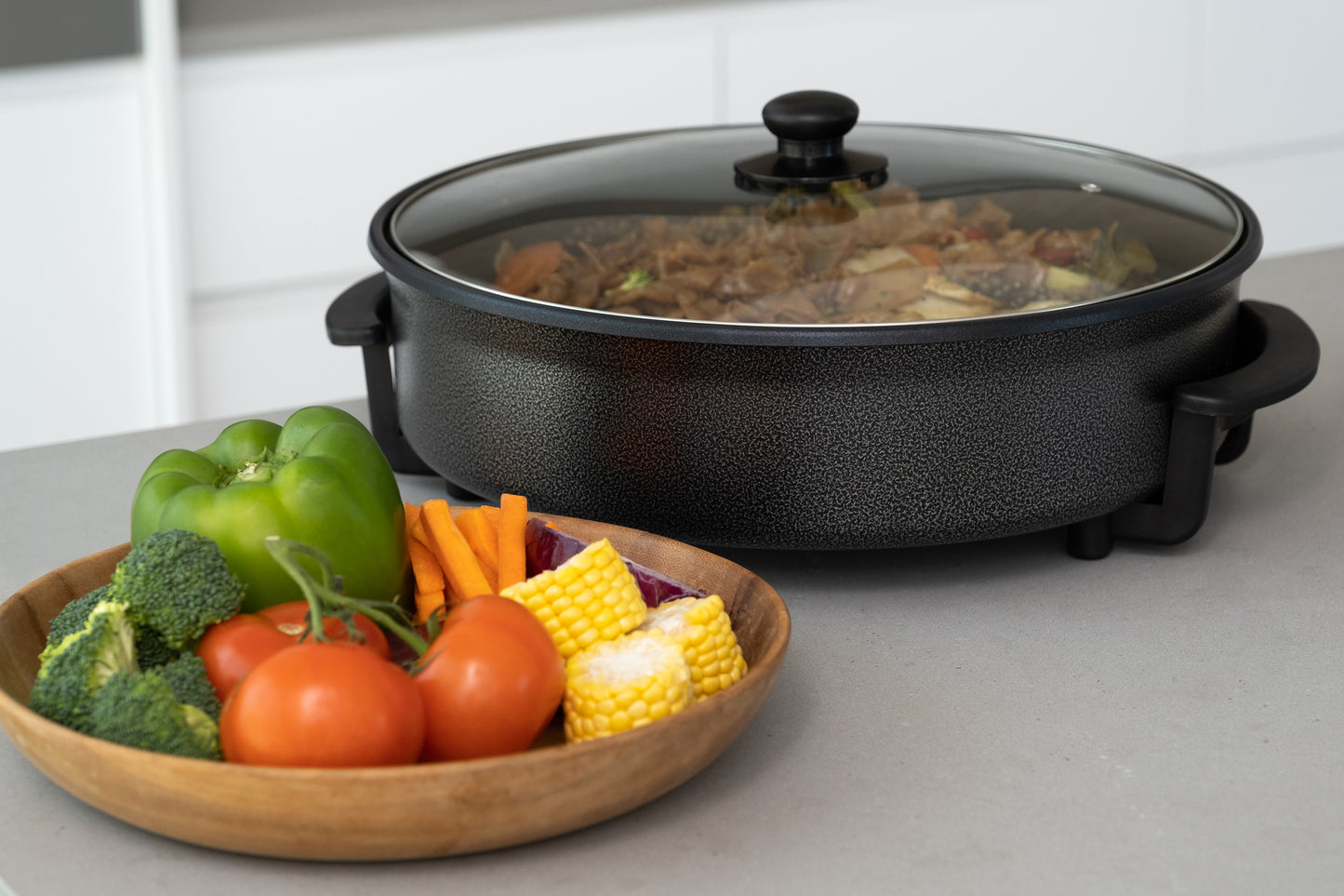 Healthy Choice Non-Stick Electric Fry Pan 38cm (Dark Grey)