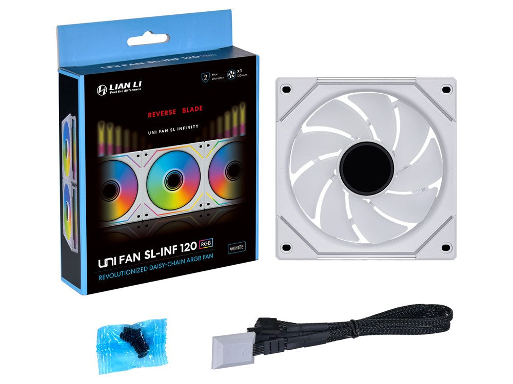 Lian Li SL120 120mm Reverse Blade ARGB Fan (White)