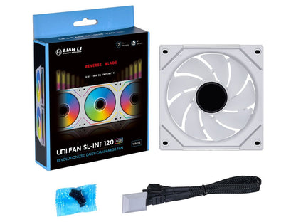 Lian Li SL120 120mm Reverse Blade ARGB Fan (White)