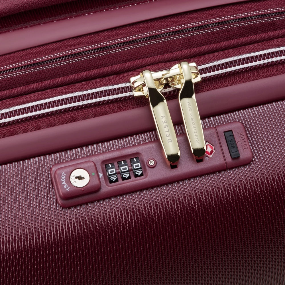 Delsey Chatelet Air 2.0 Carry On 4 Wheel Suitcase with TSA Lock Burgundy 55 cm
