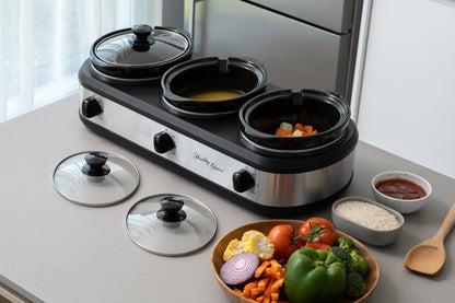 Healthy Choice 3-Pot 2.5L Slow Cooker 405W with 3 Settings