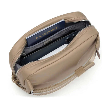 Pacsafe W Anti-Theft RFID Blocking Slashguard Micro Travel Sling Taupe