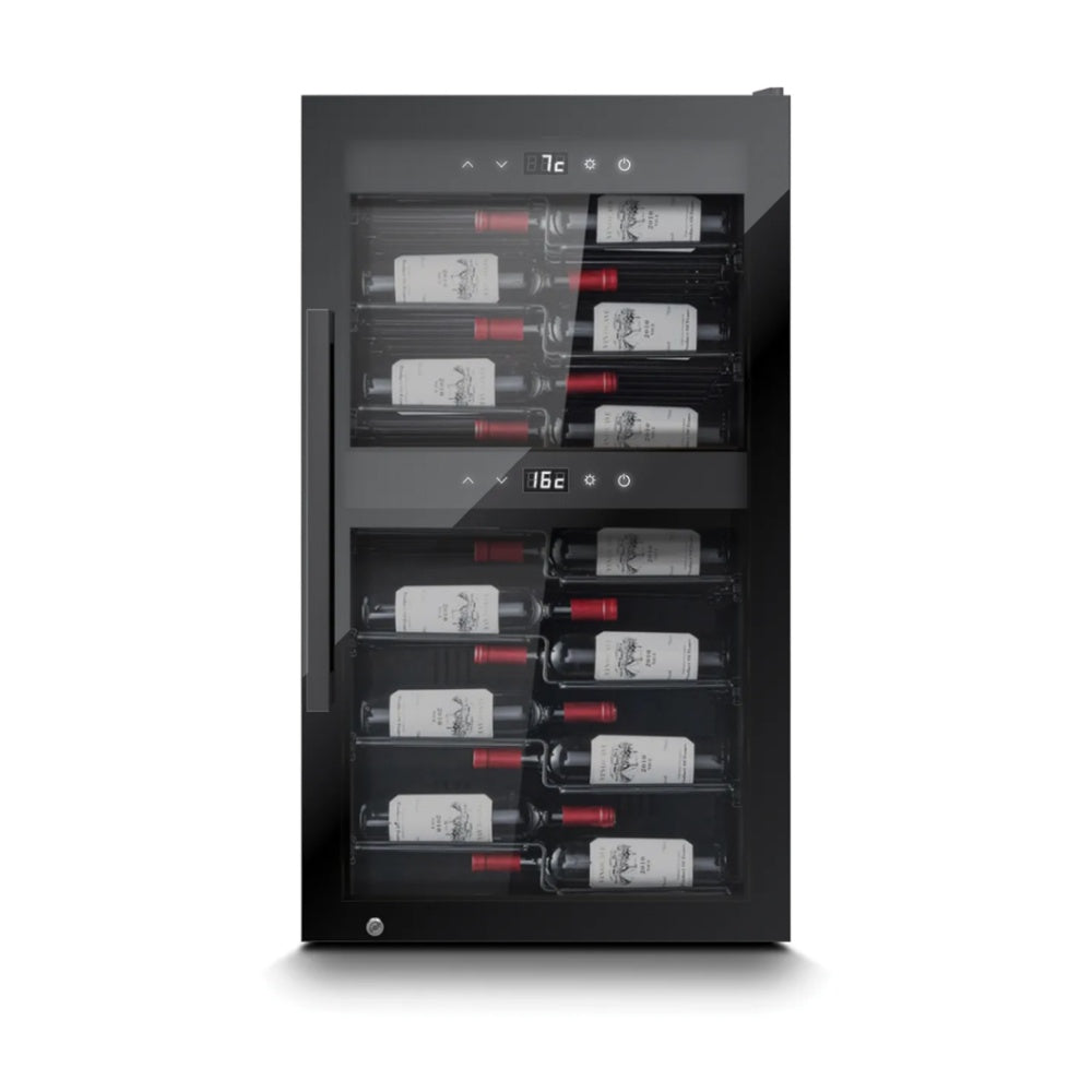 Caso 51 Bottle Presentation Style Lockable Wine Fridge With UV Glass Black