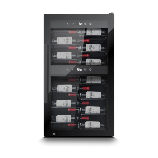 Caso 51 Bottle Presentation Style Lockable Wine Fridge With UV Glass Black