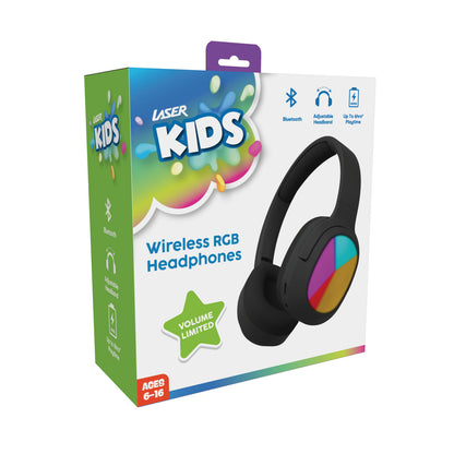 Laser Kids Wireless Headphones – Volume Limited (Black)
