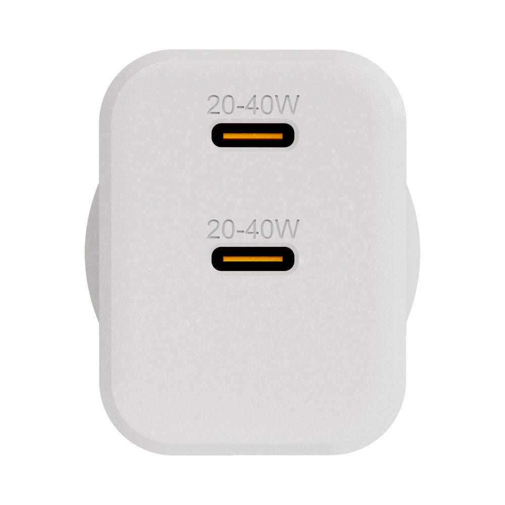 EFM ECO 40W Dual Port Wall Charger with GaN, Power Delivery and PPS (White)