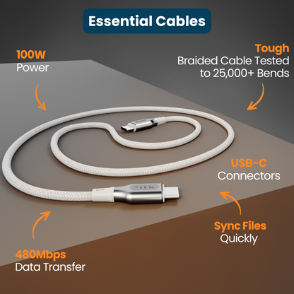 EFM USB-C to USB-C Essential Power 1M Cable (Black)
