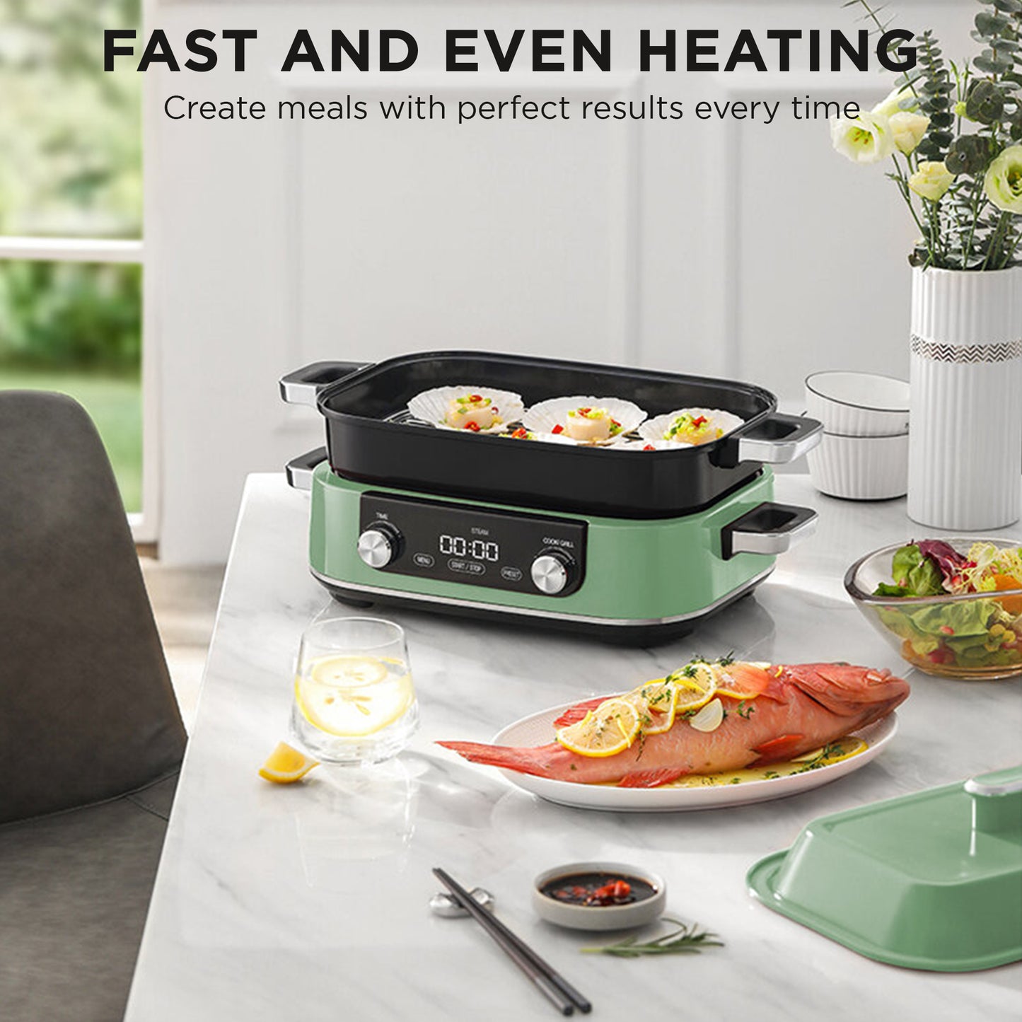 Morphy Richards 3L Non-stick Multifunction Electric Cooker Pan (Green)