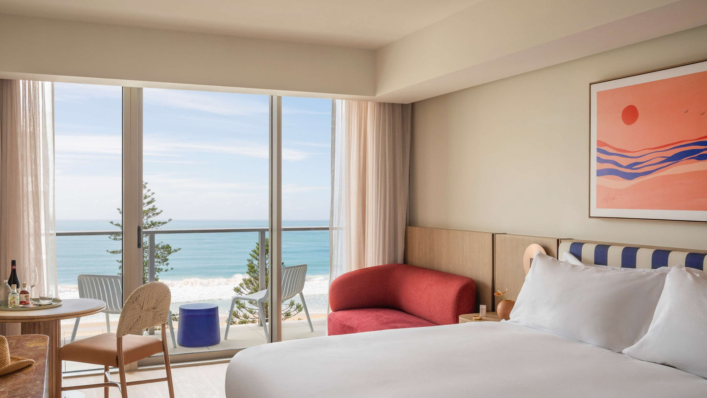 Avani Mooloolaba Beach Hotel room and coastal facilities