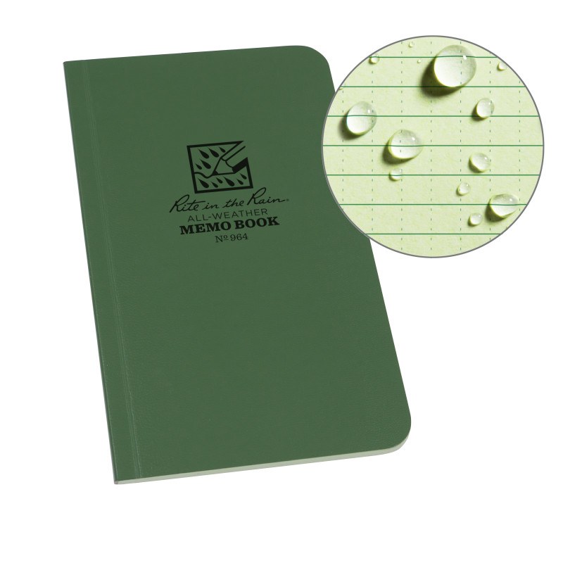 Rite in the Rain | Bound Soft Cover 3.125 x 6 Field Flex Book - Universal - Green