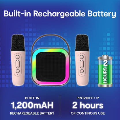 Laser Bluetooth Karaoke Speaker (Pink)