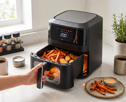 Healthy Choice 1400W 5L Non-Stick Digital Air Fryer with Clear Viewing Window