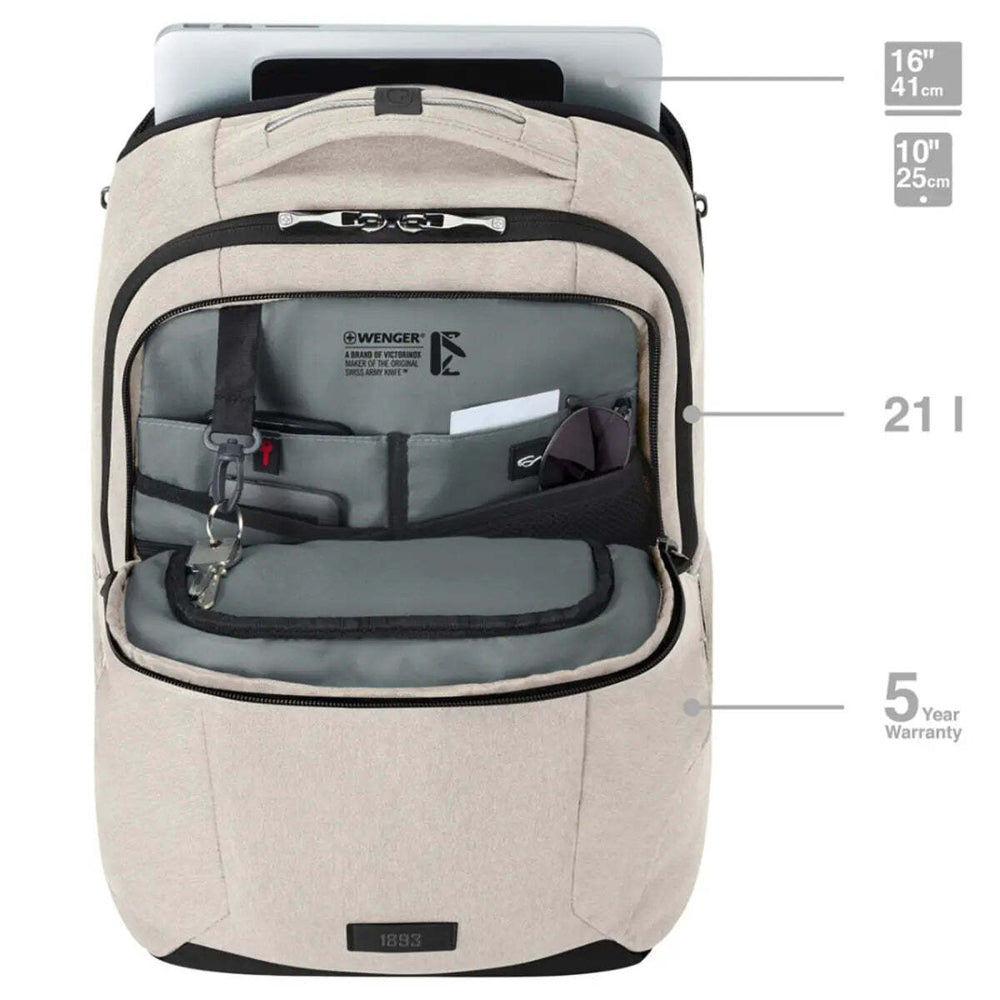 Wenger MX Professional 16" Laptop Backpack with Tablet Pocket - Sand