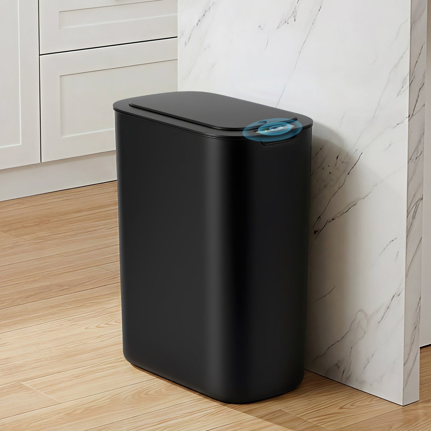 Devanti 21L Motion Sensor Kitchen Bin Slim Touchless Rubbish Can with Lid Black
