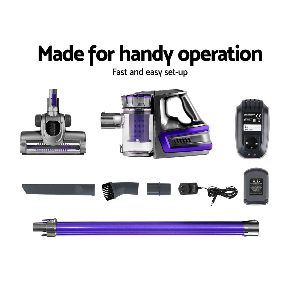 Devanti Stick Vacuum Cleaner Bagless Cordless 150W (Purple)