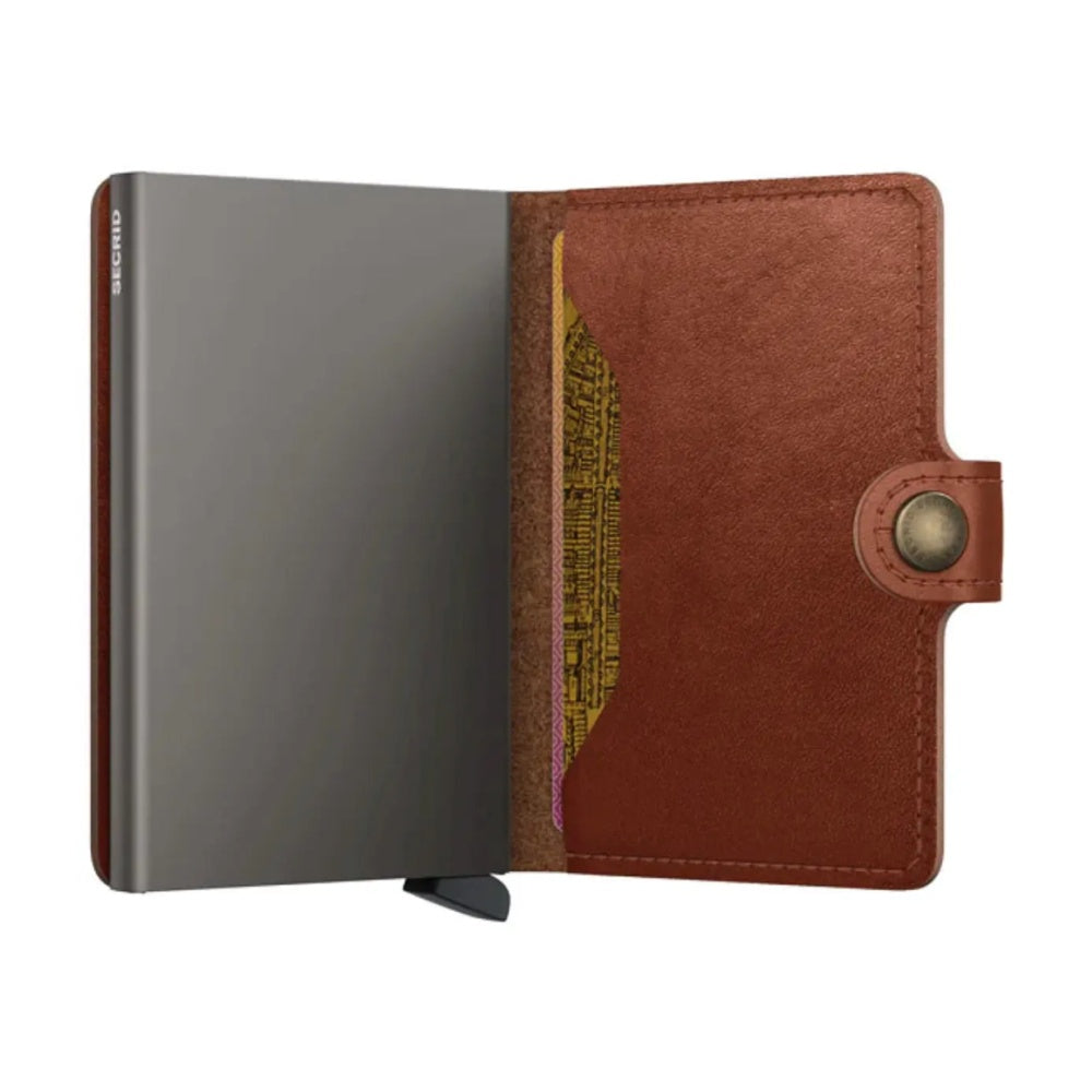 Secrid Miniwallet Compact RFID Mens Travel Wallet European Leather Texano Saddle