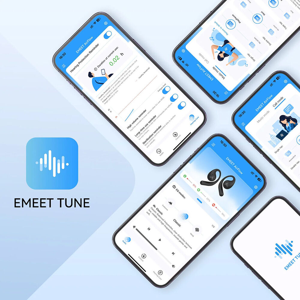 EMeet AirFlow Wireless Open-Ear Bluetooth Wireless Earbuds Rechargeable Black