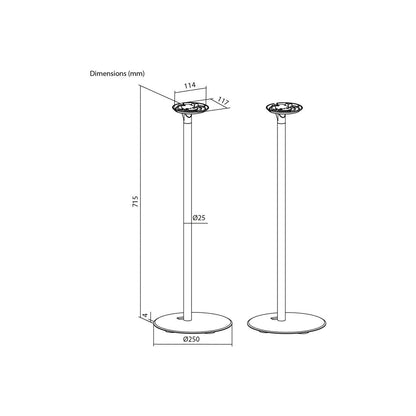 Goobay Speaker Stand Era 100 2pcs (Black)