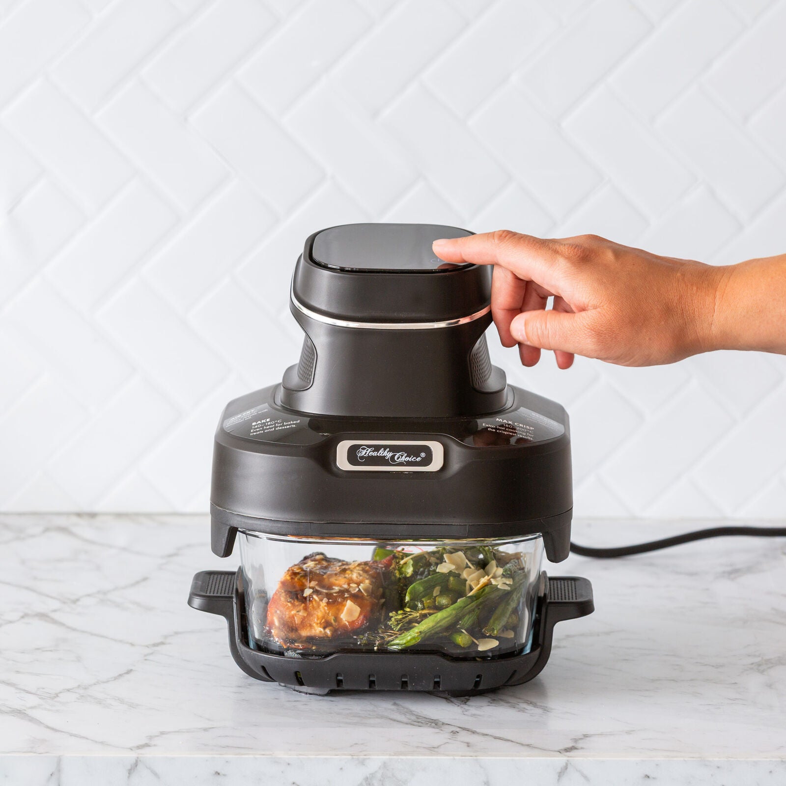 Healthy Choice Crisp N Go Air Fryer Dual Glass Bowl 4.5L