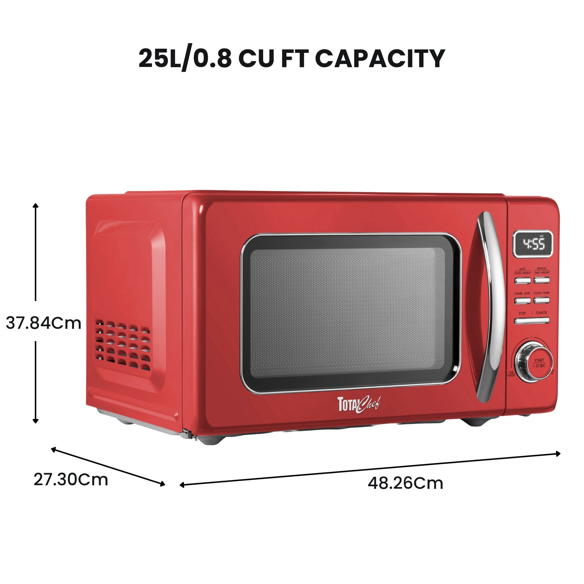 Total Chef Retro Microwave 25L Red