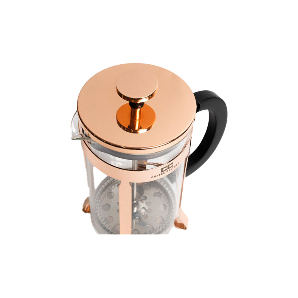 Coffee Culture Tea and French Glass Presser/Plunger with Handle 600mL Rose Gold