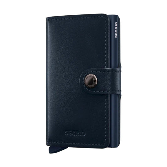 Secrid Miniwallet Compact RFID Mens Travel Wallet European Leather Navy