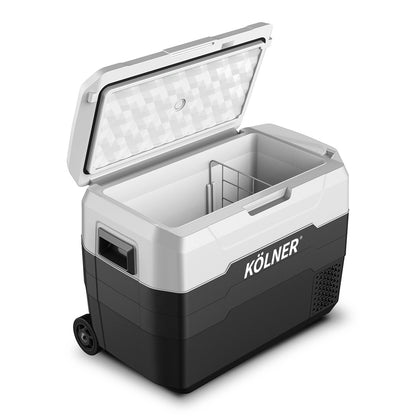 Kolner 40L Portable Fridge Cooler/Freezer with Trolley (Black)