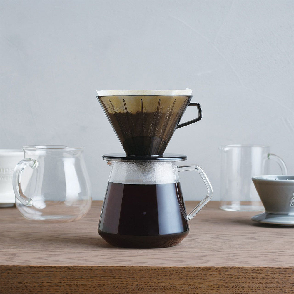 Kinto SCS Resin 4-Cup Pourover Coffee Brewer Maker 13cm with Handle Clear Grey