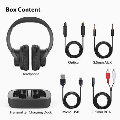 Avantree Ensemble Wireless Headphone With Charge Base Bt Transmitter 2-In-1
