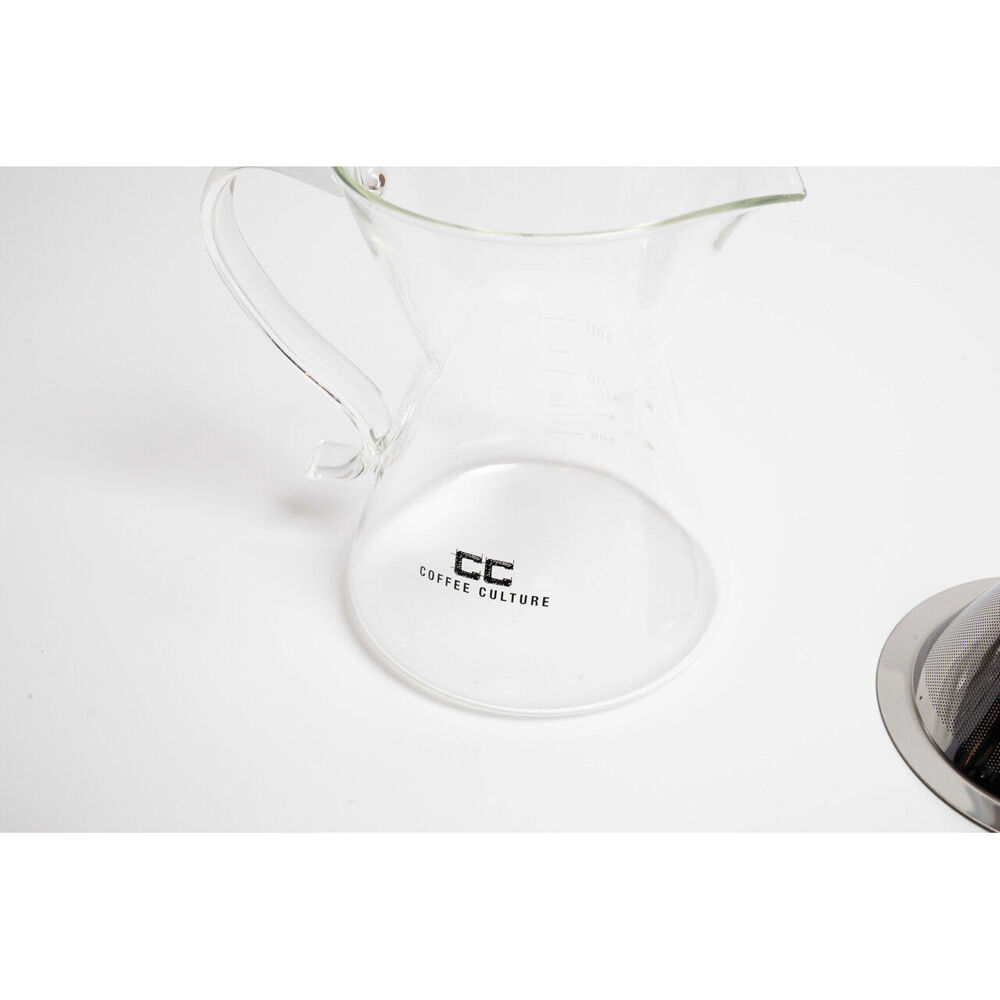 Coffee Culture 400ml Pour Over Coffee Maker Dripper Glass Jug with Filter/Handle