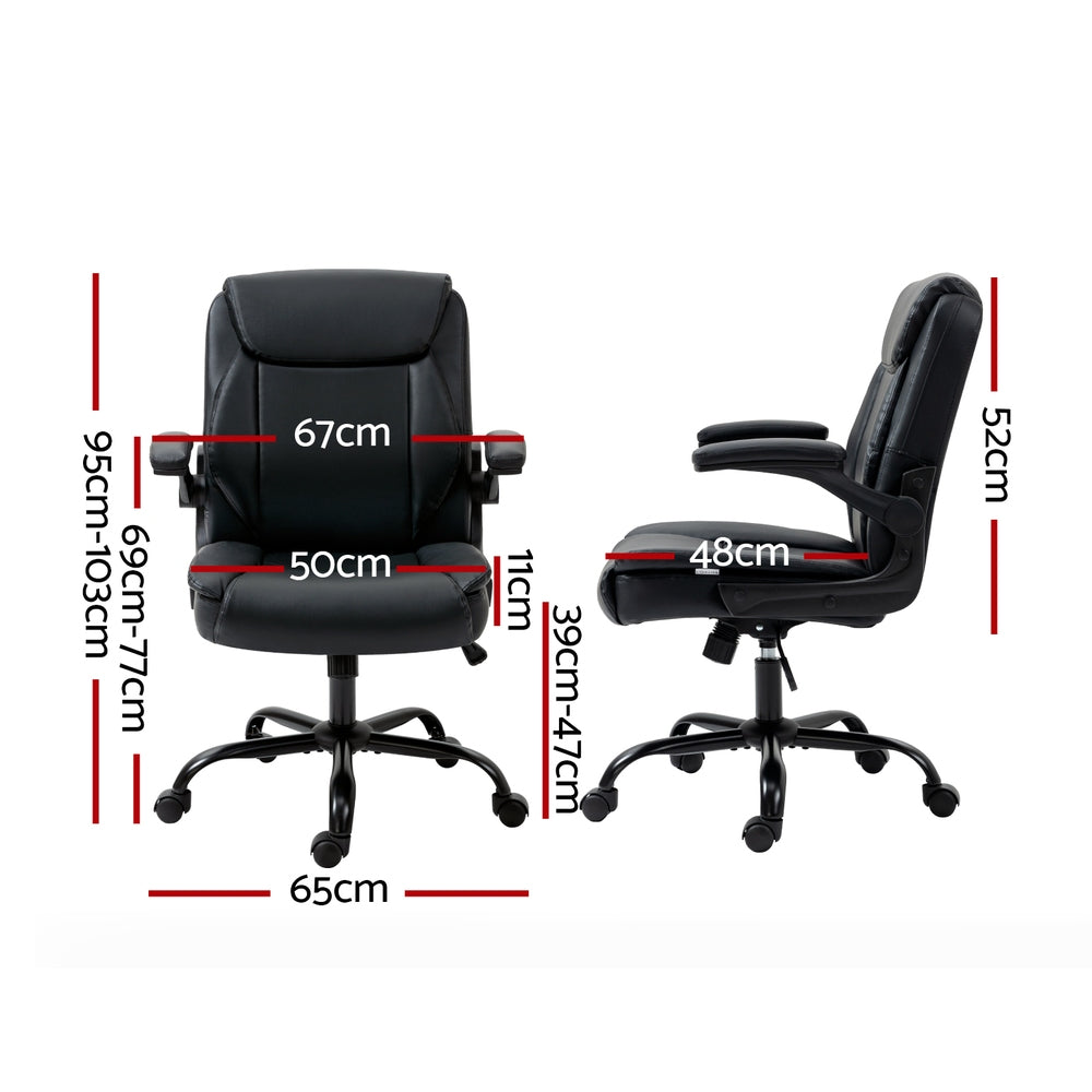 Artiss Executive Office Chair Mid Back (Black)
