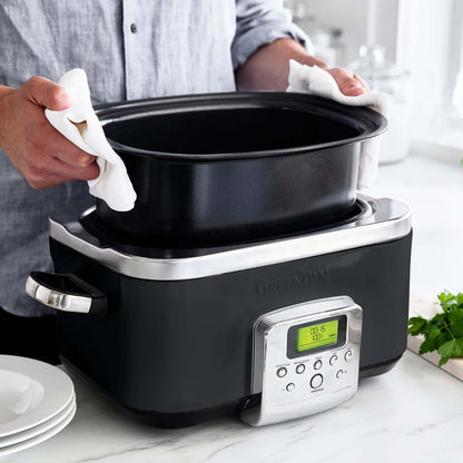 GreenPan Elite Electric Black Slow Cooker 230V 2200W Home Kitchen Cookware