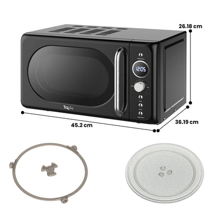 Total Chef Retro Microwave 20L Black