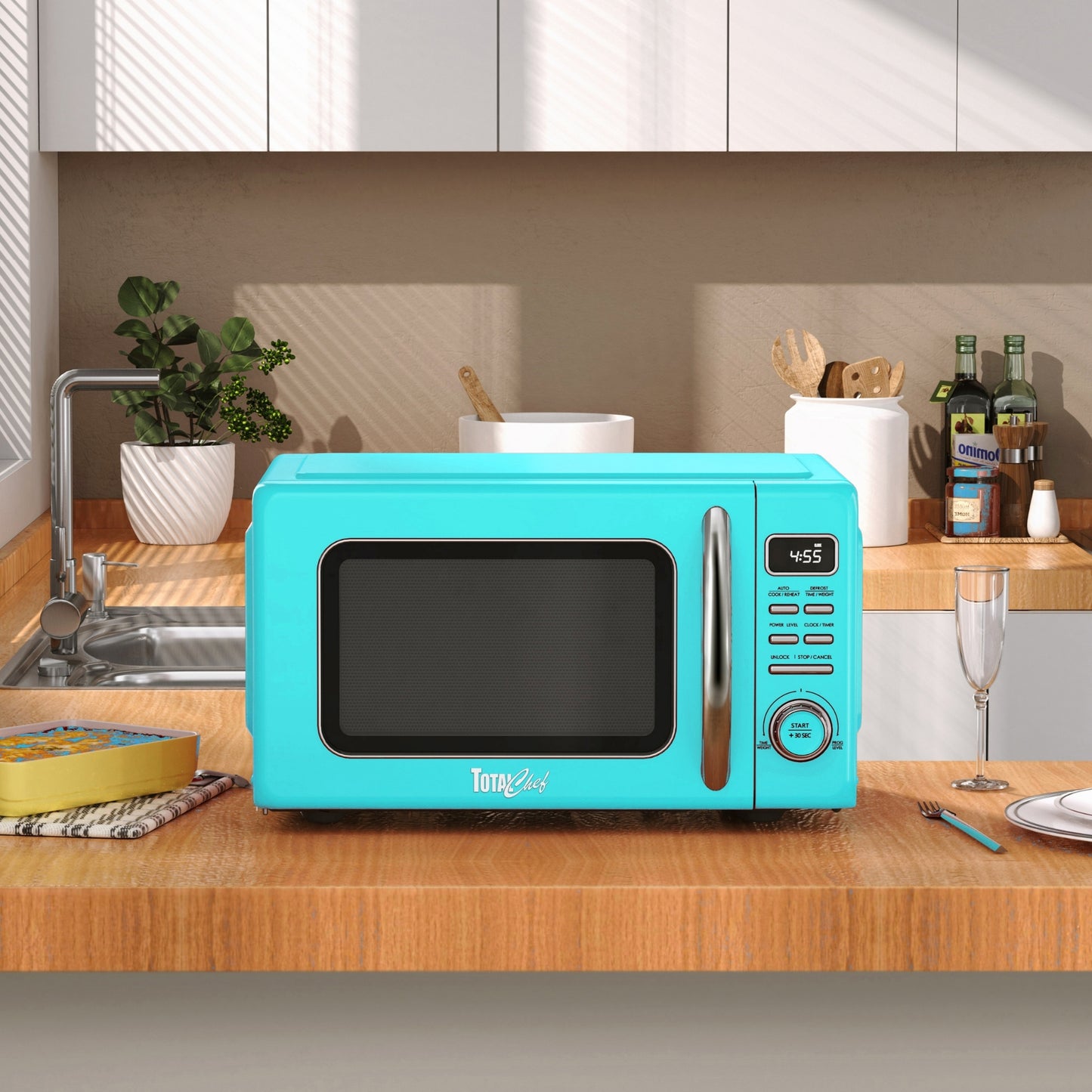 Total Chef Retro Microwave 25L Blue