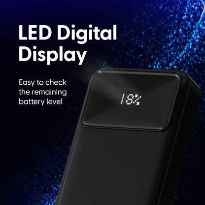 Laser 20000mAh Powerbank 18W PD with LED Indicator (Black)