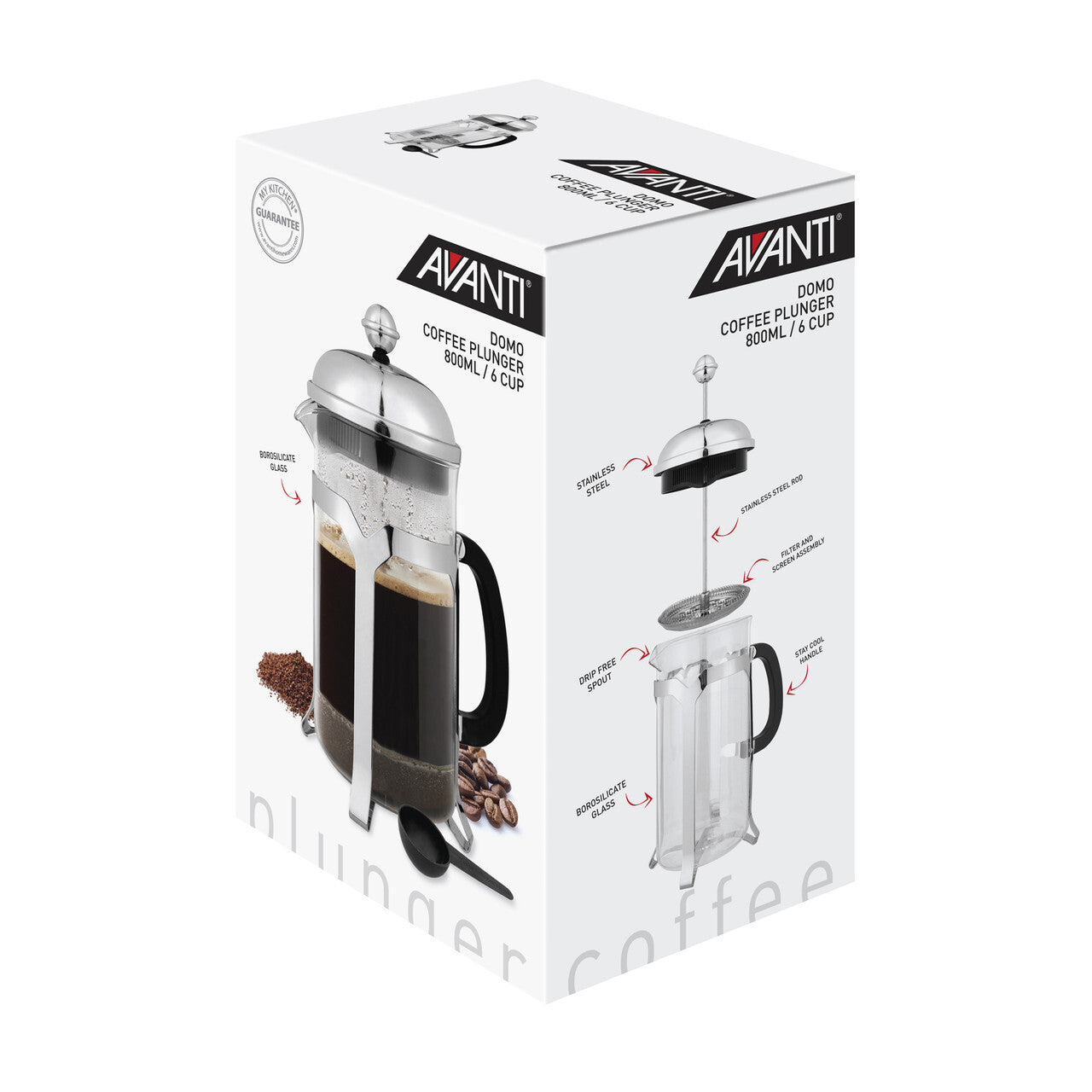Avanti Domo 6 Cup Coffee Plunger - 800Ml