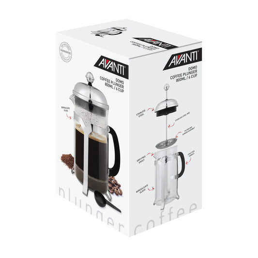 Avanti Domo 6 Cup Coffee Plunger - 800Ml