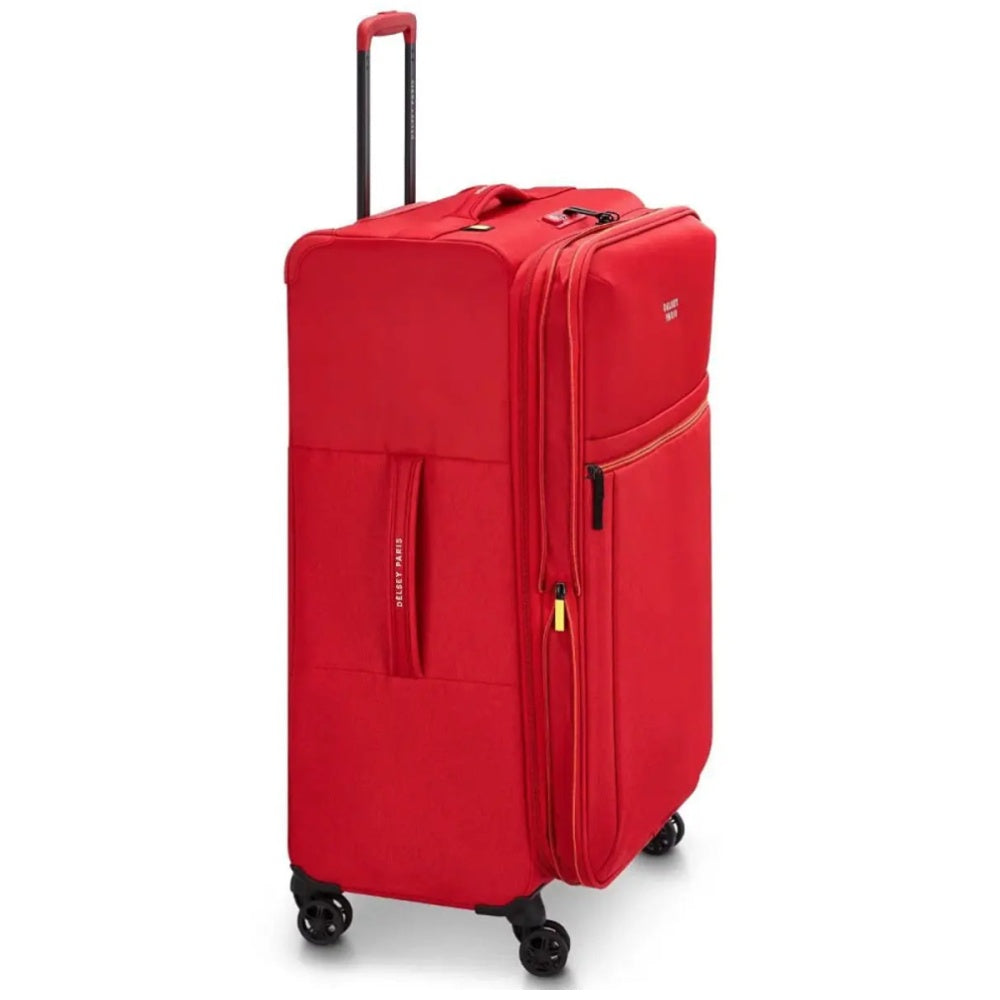 Delsey Brochant 3 Medium 67cm Expandable Travel Luggage Suitcase TSA Lock Red
