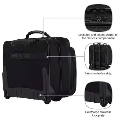 Wenger Legacy Black Series 15.6" Wheeled Laptop Case Black