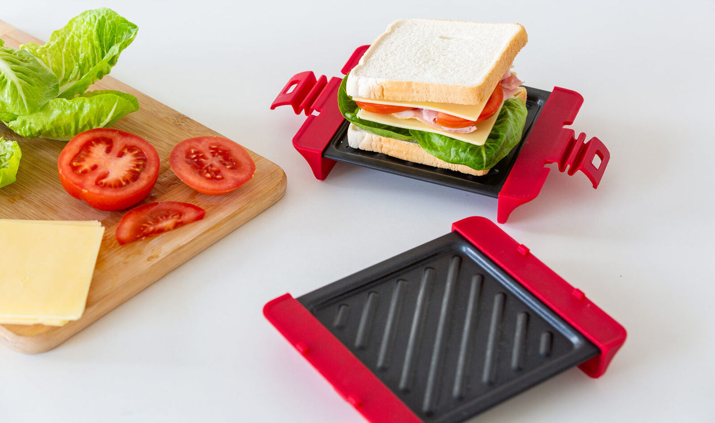 Healthy Choice Compact Microwave Sandwich Maker Non-Stick Grill Plates