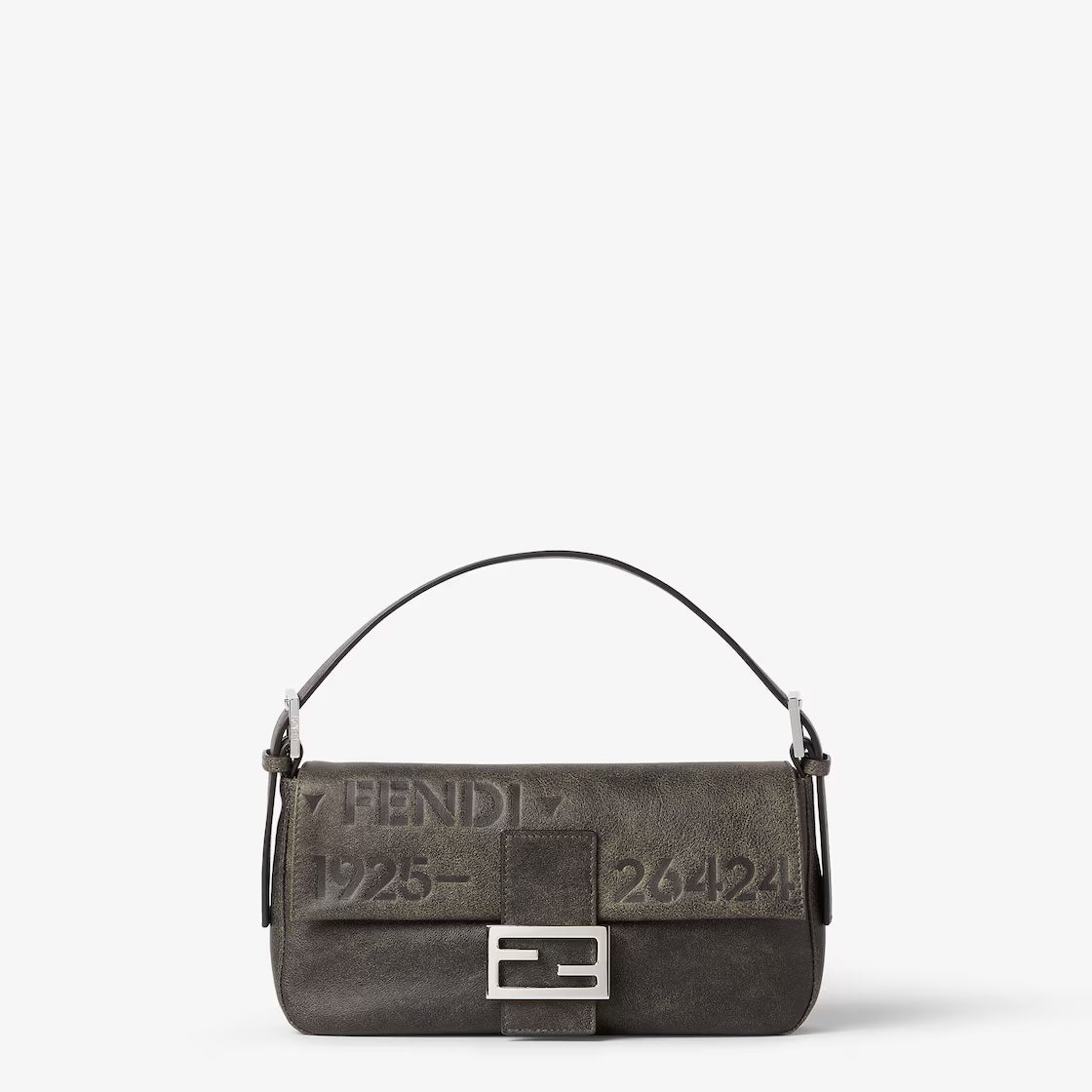 Baguette 26424 Black Leather Stencil Print Bag