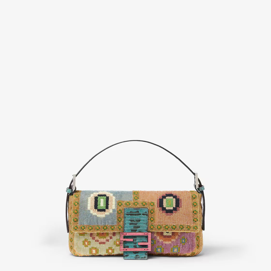 Baguette 26424 Multicolour Re Edition Bag with Embroidery (Light Blue)