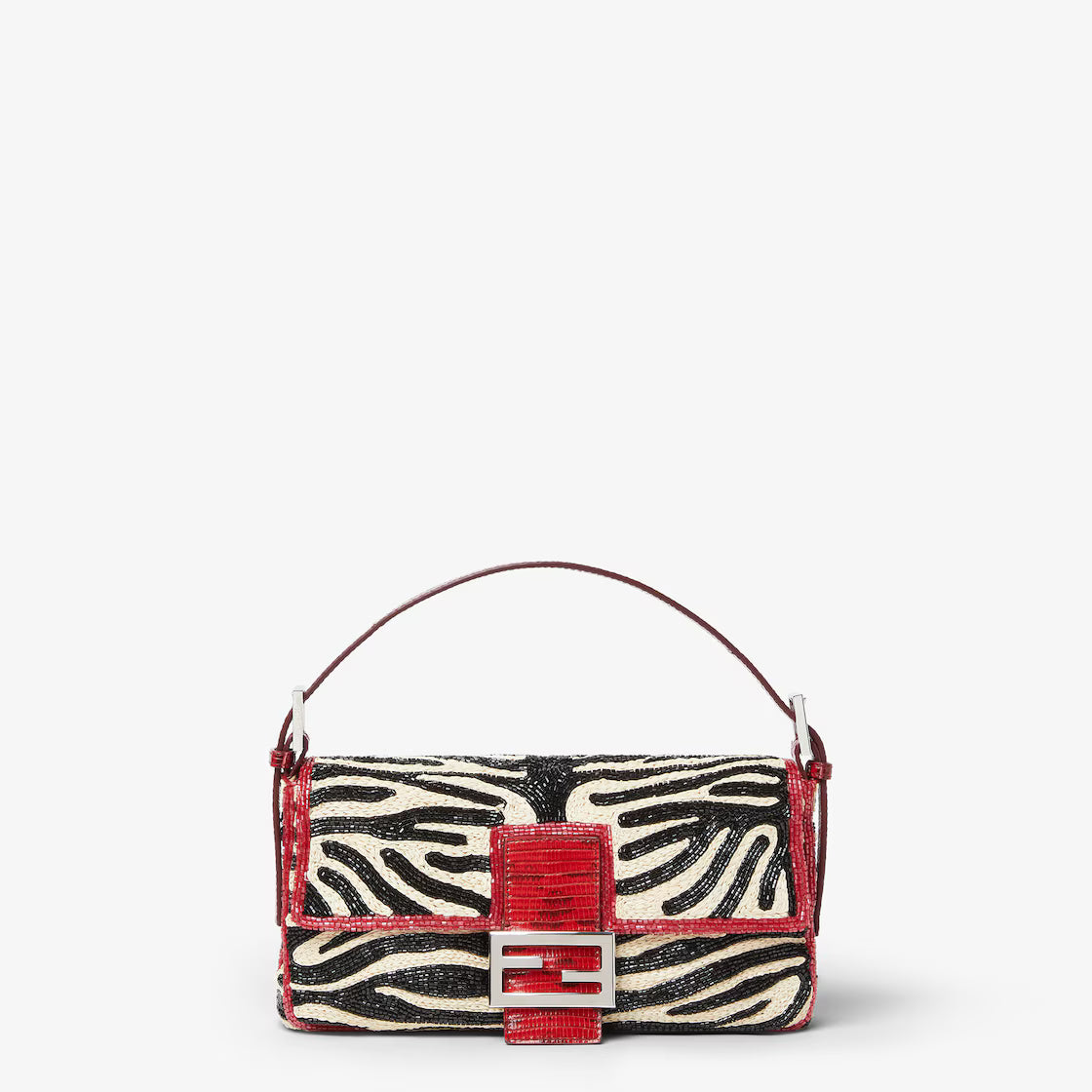 Baguette 26424 Raffia and Bead Re Edition Bag
