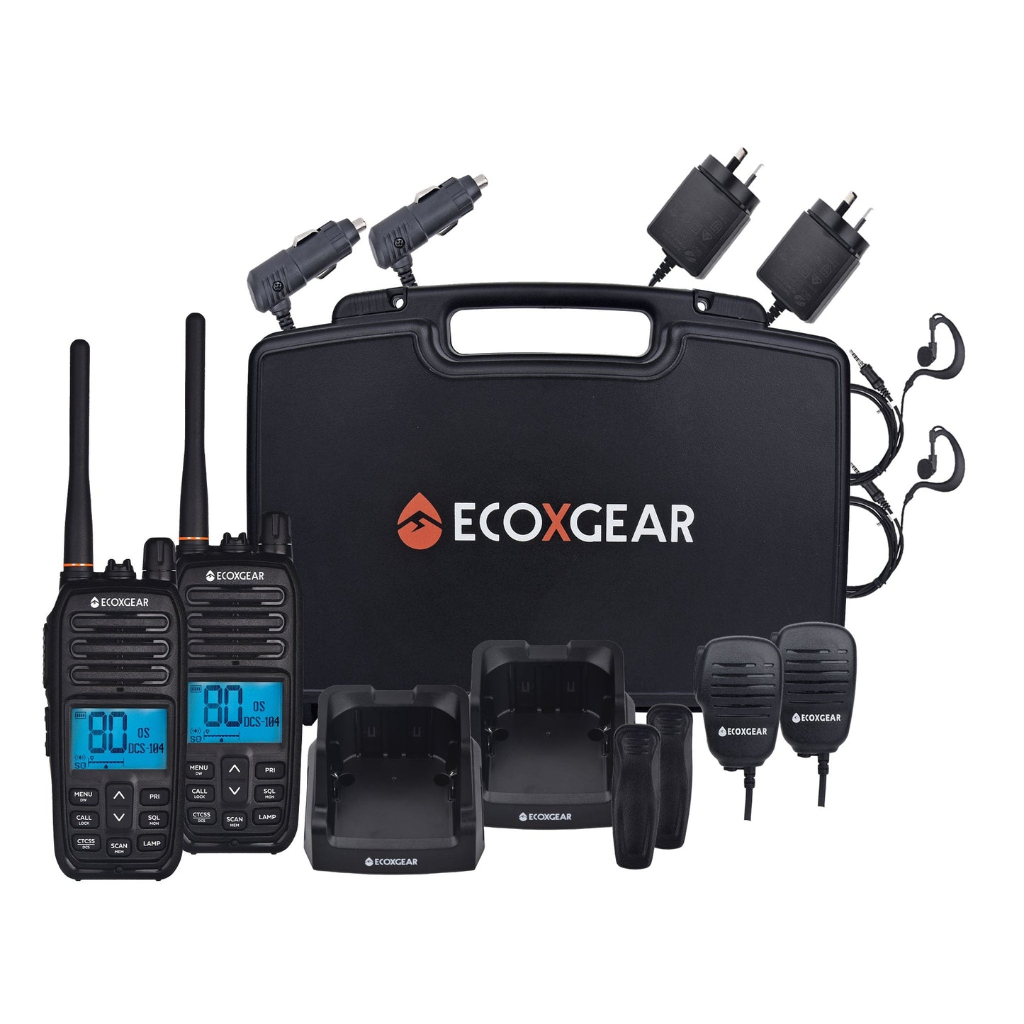 EcoXgear 5 Watt Waterproof UHF CB Handheld Radio (Twin Pack) EXG500-2PK