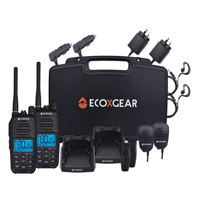 EcoXgear 5 Watt Waterproof UHF CB Handheld Radio (Twin Pack) EXG500-2PK