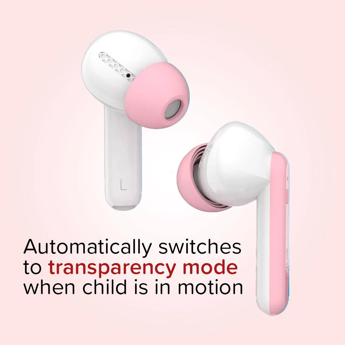 myFirst CareBuds Kids TWS Earbuds (White Pink)